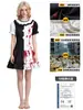 Cosplay de Palhaço Cortador de Almas Sangrento Feminino Saia Curta Roupas Femininas de Terror Transfronteiriço Europeu e Americano Halloween Vestido de Palhaço Preto e Branco