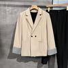 Trajes para Hombre Estilo Primavera y Otoño, Ligeros y Maduros, Conjuntos de Traje Elegantes y Casuales, Tops Lisos Versátiles, Chaquetas Holgadas de Moda