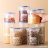 Caja de Almacenamiento Transparente de Plástico para Cereales de Cocina Cajas para Alimentos Secos Frascos de Almacenamiento Transparentes