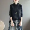 Fotos reales de suéteres de punto casuales de estilo coreano para mujer, con rayas horizontales, un corte holgado y un diseño versátil