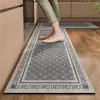 Tapete de chão de cozinha atacado russo transfronteiriço, tapete simples geométrico absorvente de óleo e água, tapete de chão longo antiderrapante de terra de diatomáceas