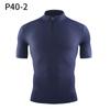 Medias para Hombres y Mujeres Camisa Deportiva para Correr Cuello Solapa Cuello Alto Elástica Transpirable Secado Rápido Ropa de Entrenador Personal para Fitness de Manga Corta