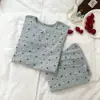 Ropa interior térmica de algodón puro para niños 10A antibacteriana para niños y niñas otoño e invierno dibujos animados ropa de casa bebé lana elástica pijama