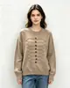 Amazon 2026 Otoño/Invierno Nuevo Suéter de Punto Trenzado Tridimensional Transfronterizo Vintage para Mujer, Corte Holgado, Cuello Redondo, Pulóver, Manga Larga