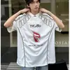 Camiseta de Moda Cool Estilo Callejero para Hombres y Mujeres, Manga Corta Americana de Calle Alta Secado Rápido Transpirable Funcional Deportiva Patchwork Camiseta de Carreras
