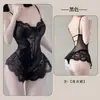 Fan Lei Ropa Interior Sexy Body Encaje Patchwork Espalda Descubierta Atuendo Seductor Conjunto de Pijama para Mujer con Abertura en la Entrepierna 1054