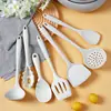 Espátula de Silicona para Sartenes Antiadherentes, Cuchara para Cocinar, Espátula Resistente a Altas Temperaturas de Grado Alimenticio, Juego de Utensilios de Cocina de Silicona de Grado Alimenticio