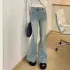 Calça flare, novo modelo primavera 2025, versátil e fashion, cintura alta, corte justo, stretch, calça comprida boca de sino