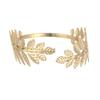 Tiara de folha para noiva europeia e americana transfronteiriça, faixa de cabelo de folha barroca dourada, pulseira de cocar, conjunto completo de acessórios de casamento por atacado