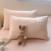 Fundas de Almohada de Algodón Waffle de Dibujos Animados, un Par de Rellenos de Almohada para Uso Doméstico de Adultos, Fundas de Almohada de Algodón Puro para Dormitorio de Estudiantes