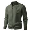 2025 Nova Roupa Masculina Amazon Temu Cardigã Tricô Tricô Moda Jacquard Jaqueta de Tricô com Zíper Duplo para Homem