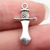 25X14Mm 1.1g Color Plata Antigua Venta Caliente Transfronteriza Colgante Pequeño Vintage Colgante de Espada