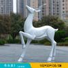Escultura de Ciervo Abstracto Moderno Simple de Imitación Cobre de Plástico Reforzado con Fibra de Vidrio para Exteriores, Comunidad de Ventas, Césped, Patio, Adornos de Decoración de Animales