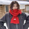Bufanda de Punto Azul Suave y Acogedora para Mujer, Estilo Coreano de Invierno, Sensación de Alta Gama, Engrosada para Protección contra el Frío y Calor, Calentador de Cuello, Nuevo Modelo 2025