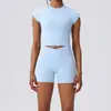 Conjunto de sujetador y shorts deportivos de secado rápido con sensación de segunda piel para mujer, para cross-border, yoga, running, entrenamiento, ropa de fitness, conjunto de sujetador, europeo y americano