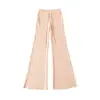 Calça Esportiva Yoga Levantamento de Quadril Emagrecimento Primavera Verão Cintura Alta Cordão Micro Flare Valoriza Pernas Longas Casual Fitness Comprimento Total Mulheres
