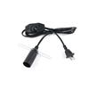 Enchufe estándar americano de dos núcleos con interruptor de regulación (interruptor de perilla) Cable de lámpara de sal con casquillo de mariposa E12/E14