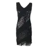 Ropa de actuación Nanyou nueva de doble cuello en V ajustada con flecos de lentejuelas vestido de baile latino para adultos vestido para fiesta noche banquete