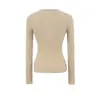 Suéter de Punto de Manga Larga Estilo Nuevo de Primavera para Mujer, Camisa Base Elástica Ajustada, Top Transparente con un Estilo Puro y Atractivo, Venta al por Mayor para Exportación