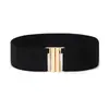 Cinturón Elástico de Cintura Ancho Decorativo Versátil para Mujer, Cinturón Negro, Transfronterizo Europeo y Americano