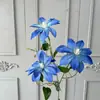 Flores de clemátide artificiales para bodas, banquetes de compromiso y decoración de escenas de habitaciones de boda, flores artificiales para arreglos florales de bricolaje