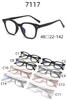 Popular inserto de plaqueta de montura TR90 patillas de seda montura grande moda moderna gafas versátiles café grande comercio exterior 7117