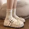 2026 Primavera Verão Novo Comércio Exterior Moda Casual Sola Grossa Aumento de Altura Laço Mary Jane Bico Fechado Chinelos Transfronteiriço
