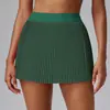 Conjunto de Saia Esportiva Casual Europeu e Americano Transfronteiriço para Fitness, Respirável, com Bojo Fixo, Manga Curta, para Uso Externo em Golfe, Tênis