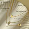 Comercio Exterior Europeo y Americano Día de San Valentín Amor Acero Inoxidable Collar Lujo Ligero Alto Sentido Acero de Titanio Corazón de Melocotón Cadena para Clavícula Joyería Transfronteriza