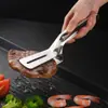 Pinzas para Bistec de Acero Inoxidable Pinzas para Freír Pescado Espátula para Freír Espátula de Cocina Casera Pinzas para Comida de Panqueques Pinzas para Barbacoa Pinzas para Pan Espátula