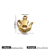 Colgante con Forma de Tetera de Té de Belleza Tetera Taza de Té Colgante de Goteo de Aceite Pulsera de Acero Inoxidable DIY Accesorios de Joyería
