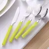 Fabricante de Juegos de Cubiertos de Acero Inoxidable de 16 y 24 Piezas, con Mango de Plástico Personalizado Europeo y Americano, Impresos a Color, para Cuchillo, Tenedor y Cuchara