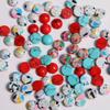 8mm redondo tinta salpicada grieta turquesa media redonda media pastilla DIY aretes parche de oreja accesorios material al por mayor