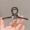 Pinza para el Cabello Cuadrada Grande de Pedrería Negra para Mujer, Adecuada para Peinados Recogidos, Diseño Geométrico Elegante y Sencillo con un Toque de Lujo