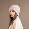 2025 Nuevo Gorro de Punto Cálido con Forro de Felpa a Prueba de Frío para Otoño e Invierno para Mujeres de Mediana Edad y Mayores Gorro de Punto Engrosado Moda