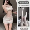 Lencería Sexy Bordado de Encaje Bodycon Falda Qqny Divertido y Juguetón Ropa de Dormir Uniforme de Mujer Set al por Mayor