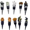 Tapones de vino metálicos DIY, nuevos tapones de vino navideños transfronterizos, tapones de vino con forma de calabaza y tapones de vino de copo de nieve navideño
