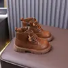 Botines Cortos Estilo Británico para Niños 2026 Otoño/Invierno Botas tipo Martin para Niñas Botines Individuales Estilo Coreano para Niñas Elegantes de Moda Estudiantes Botas de Cuero