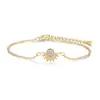 Pulseira Solar Bicolor de Ouro e Aço Europeia e Americana Transfronteiriça, Corrente de Pulso de Amizade Versátil Camada Empilhável da Moda de Luxo Leve para Mulheres