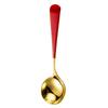 Cuchara de acero inoxidable 304 cuchara redonda chapada en oro cuchara neta cuchara roja cuchara para sopa cuchara de postre cuchara para nido de pájaro LOGO láser
