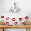 Fun-F980 Labio Rojo Personalizado Huella de Labios Decoración de Pared de Fondo para Dormitorio Baño Pegatina Embellecedora Autoadhesiva Removible
