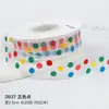 Fita Arco-Íris de Bolinhas para Embalagem de Bolo de Aniversário Fita para Embalagem de Caixa de Presente Desenho Animado Fita Decorativa para o Dia das Crianças