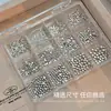 Unhas Artísticas Populares da Moda 12 Slots Strass K9 de Fundo Reto Mini Strass Redondo 3D Mistos Decorações de Unha Versáteis de Alta Qualidade
