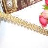 Accesorios de ropa de encaje dorado al por mayor de Yiwu, encaje de color pequeño y curvo, decoración suave para el hogar, encaje de cortina ondulado