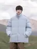Chaqueta de Algodón con Cuello Alto Unisex Moda Color Sólido Tendencia Chaqueta Acolchada para Adolescentes Parejas Ropa Superior Exterior