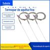 Termopar micro-blindado, canal quente, sensor de temperatura tipo K de alta precisão, tipo J, fio de medição de alta temperatura