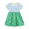 Vestido de meninas de origem transfronteiriça verão novo vestido infantil de manga curta moda amor estampado vestido de princesa infantil