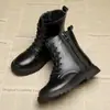 Dr. para Niñas. Botas Martens Otoño Invierno 2026 Estilo Coreano Nuevo Estilo Británico Botas Individuales para Niños Niños Medianos y Grandes Botas Cortas de Cuero para Niñas con Forro de Lana