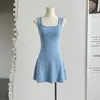 Vestido Fart Shp Estilo Doce Desejo Gola U Boneca Querida Ajustado ao Corpo Vestido Docemente Picante que Marca a Cintura