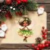 Nova Menina Anjo Decoração de Árvore de Natal Transfronteiriça Acrílico Plano Espelho Retrovisor de Carro Pingente Decoração para Pendurar em Mochila